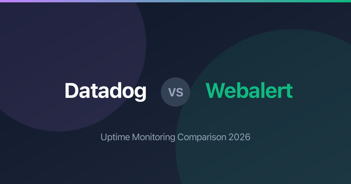 Datadog vs Webalert: Uptime Monitoring Comparison 2026