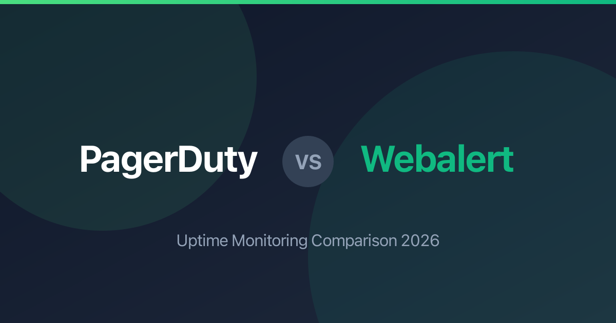 PagerDuty vs Webalert: Uptime Monitoring Comparison 2026