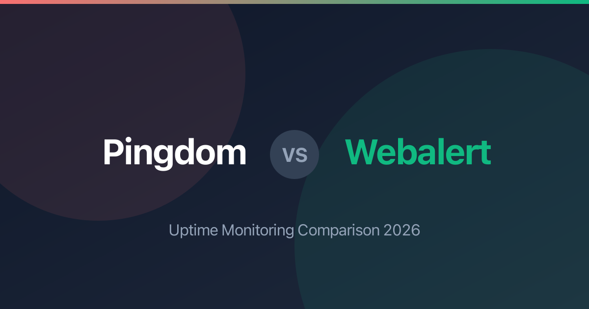 Pingdom vs Webalert: Uptime Monitoring Comparison 2026