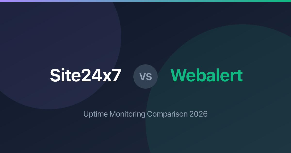 Site24x7 vs Webalert: Uptime Monitoring Comparison 2026