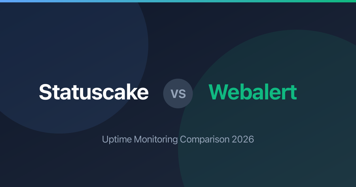 Statuscake vs Webalert: Uptime Monitoring Comparison 2026
