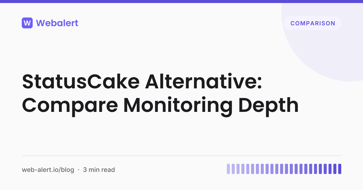 StatusCake Alternative: Uptime Monitoring in 2026 | Webalert Blog